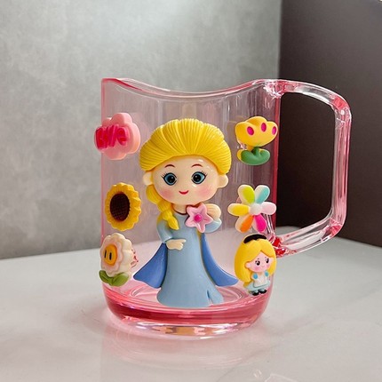 艾莎公主牙刷杯儿童女孩爱沙洗漱口杯家用可爱冰雪奇缘刷牙缸卡通