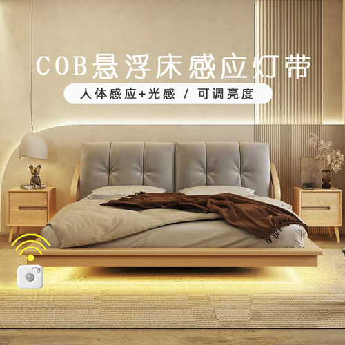 网红悬浮床感应灯条三色调光