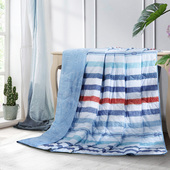 富安娜纯棉空调被七孔抗菌单人全棉夏凉被儿童学生宿舍夏被可水洗