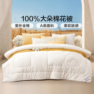 富安娜纯棉棉花被全棉被子夏被纯棉被芯棉被四季 被宿舍春秋被冬被