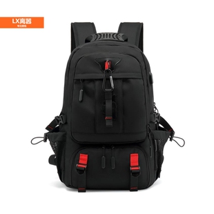 LX离嚣双肩背包男休闲潮学生通勤商务大容量休闲旅行包电脑包青年