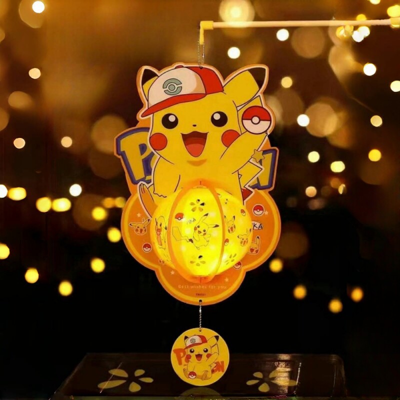 皮卡丘手提灯笼手工发光音乐diy材料神奇宝贝花灯宠物小精灵玩具
