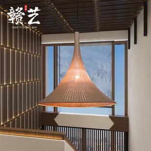 厂家直供藤艺吊灯东南亚酒店大堂餐厅民宿楼梯间大灯藤艺长吊灯