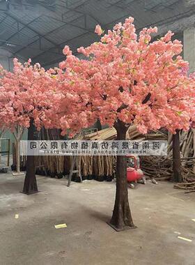 假樱花树仿真桃花树樱花枝大型假树婚庆装饰仿真梅花树许愿树摆件