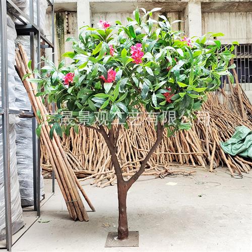 仿真鸡蛋花树人造室内仿生植物软装景观装饰绿植假树仿真鸡蛋花树