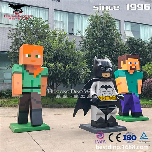 工厂定制年吉祥物手游蝙蝠侠玻璃钢模型防雨防冻儿童玩具