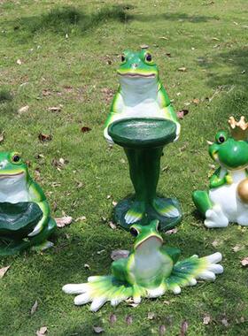 喷水大青蛙摆件花园户外动物仿真流水大天鹅模型雕塑庭院鱼池装饰