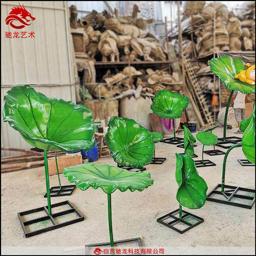 不夜城灯笼定制夜游灯具装置荷花荷叶玻璃钢彩灯雕塑树脂彩灯模型