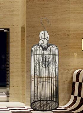 简约铁艺金属鸟笼工艺品样板房酒店会所玄关大厅装饰小品艺术摆件