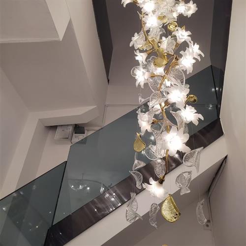 别墅大吊灯挑高中空客厅水晶灯大气轻奢高端设计师款复式楼楼梯灯