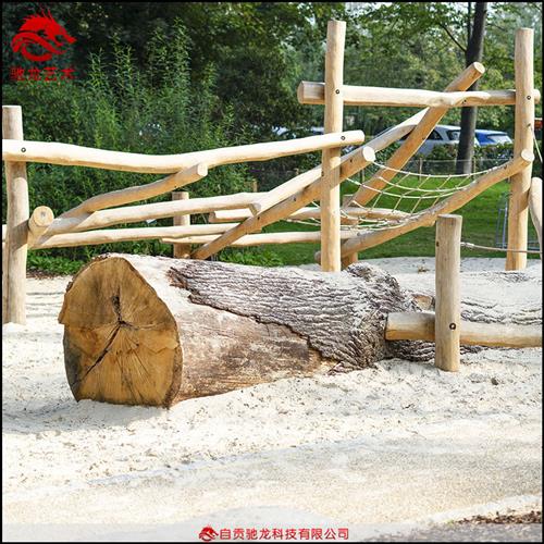 原木游乐设备木质攀爬架无动力乐园游艺设施户外儿童木质装置厂家