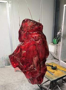 透明环氧树脂工艺饰品摆件大型不锈钢鹿景观玻璃钢雕塑厂家定制做