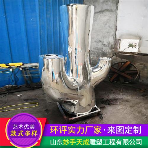 玻璃钢电镀雕塑商场玻璃钢花盆商场美陈雕塑玻璃钢花钵