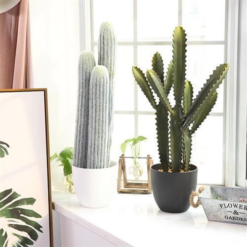 落地大中型仿真仙人掌盆景假花北欧ins家居装饰品仙人柱盆栽摆件