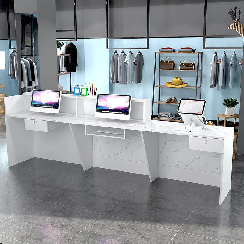 吧台收银台柜定台桌9654前台接待多台超市奶茶服装简约现制功能代