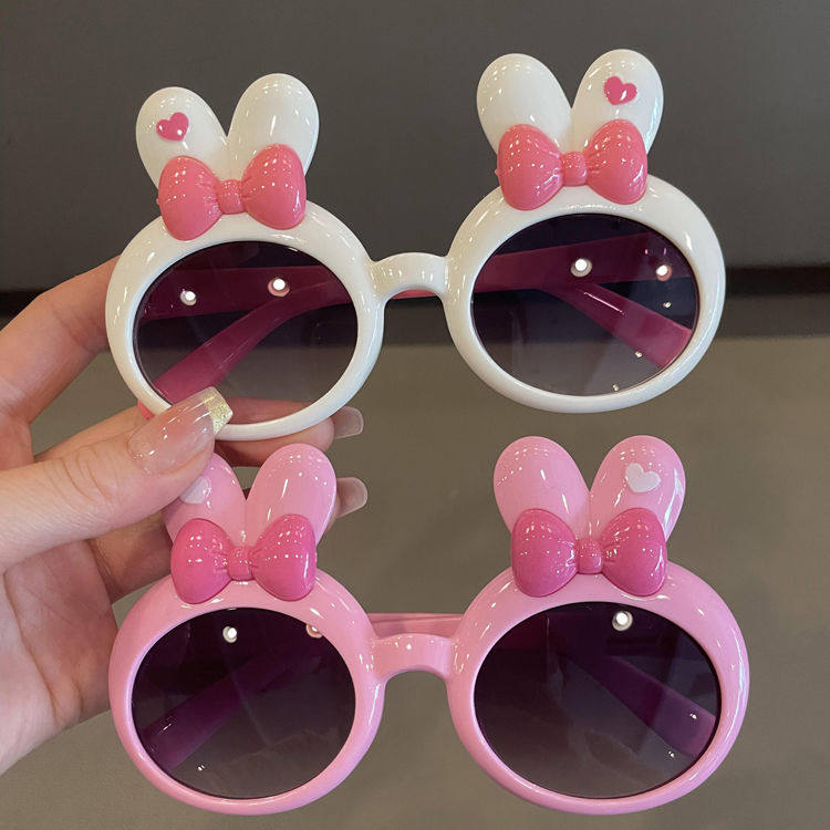 韩版儿童眼镜可爱卡通女童太阳镜女宝宝小兔子时尚个性遮阳墨镜潮