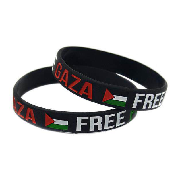 欧美外贸Free Palestine巴勒斯坦硅胶手环励志手腕带装饰运动手镯