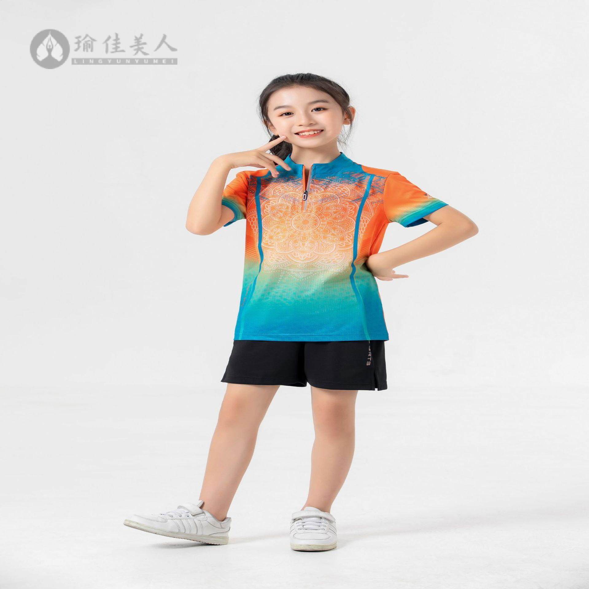 新款户外情侣运动休闲短袖夏季冰丝女速干恤服装迷彩幼儿童