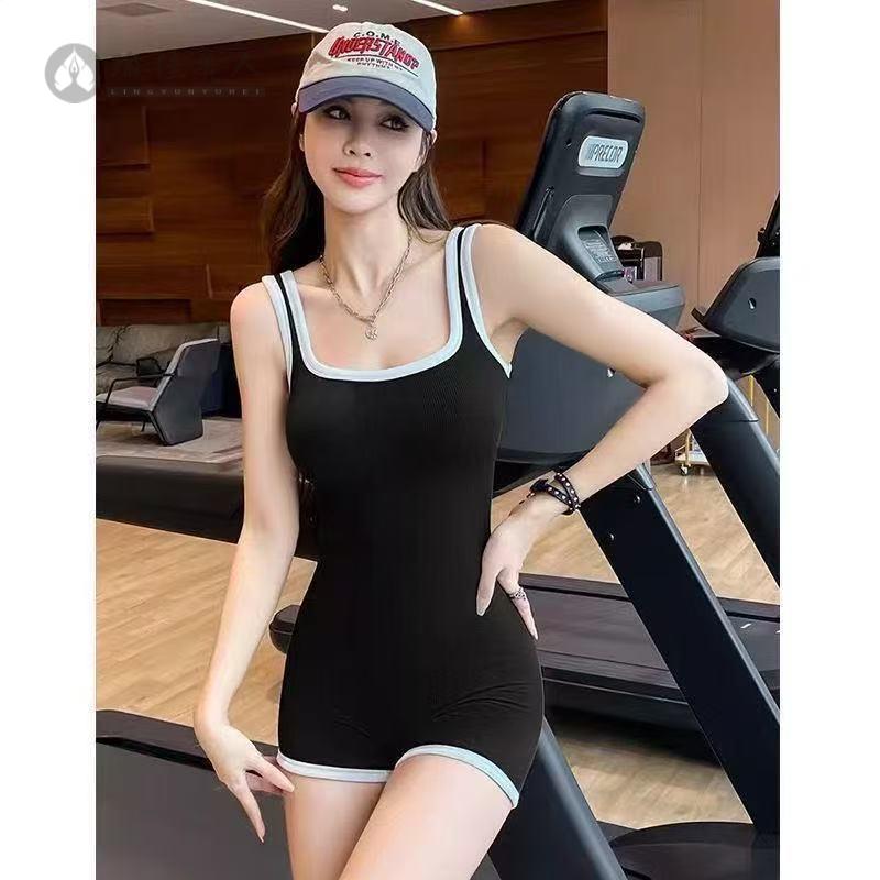 欧美风瑜伽服健身美背连体衣带