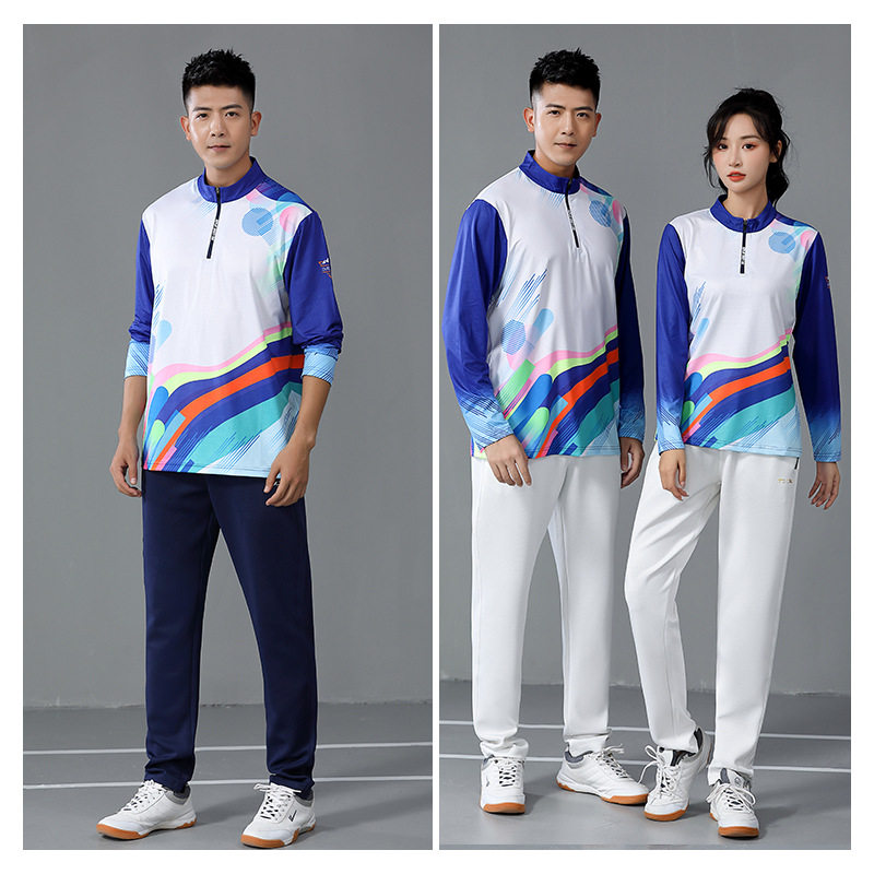 羽毛球服长袖套装秋冬男女运动