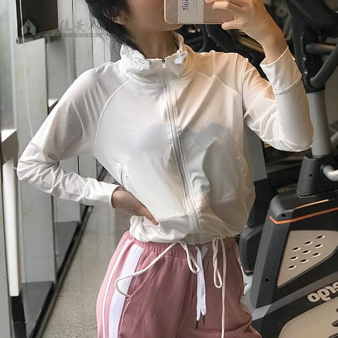 秋季网眼运动外套女快干跑步上衣