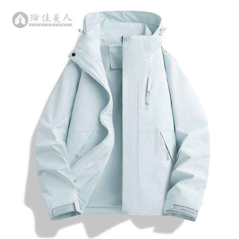 春秋薄款冲锋衣男款单层大码外套防风防水透气户外登山服