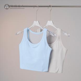 新款固定杯瑜伽上衣夏季有胸垫健身文胸女美背背心带胸罩运动内衣