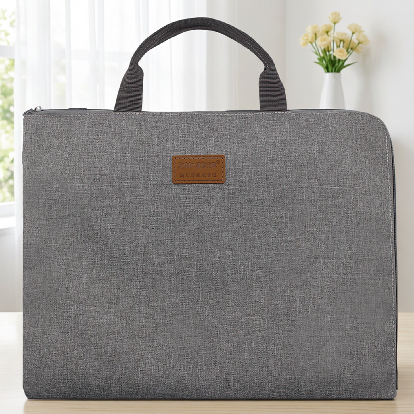 手提文件袋拉链帆布防水补习袋韩国小清新A4公文包女手提韩版文件包男商务办公资料袋学生用试卷收纳手提袋