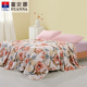 富安娜法兰绒毛毯被子春秋季 单双人毯办公室午睡空调沙发盖毯 薄款