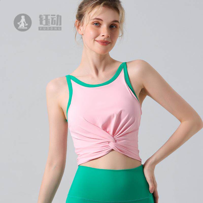 欧美时尚运动文胸防震健身内衣带胸垫美背心瑜伽服套装女聚拢