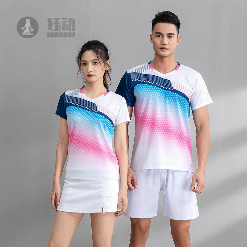 新款羽毛球服套装印logo号码培训乒乓球运动t恤