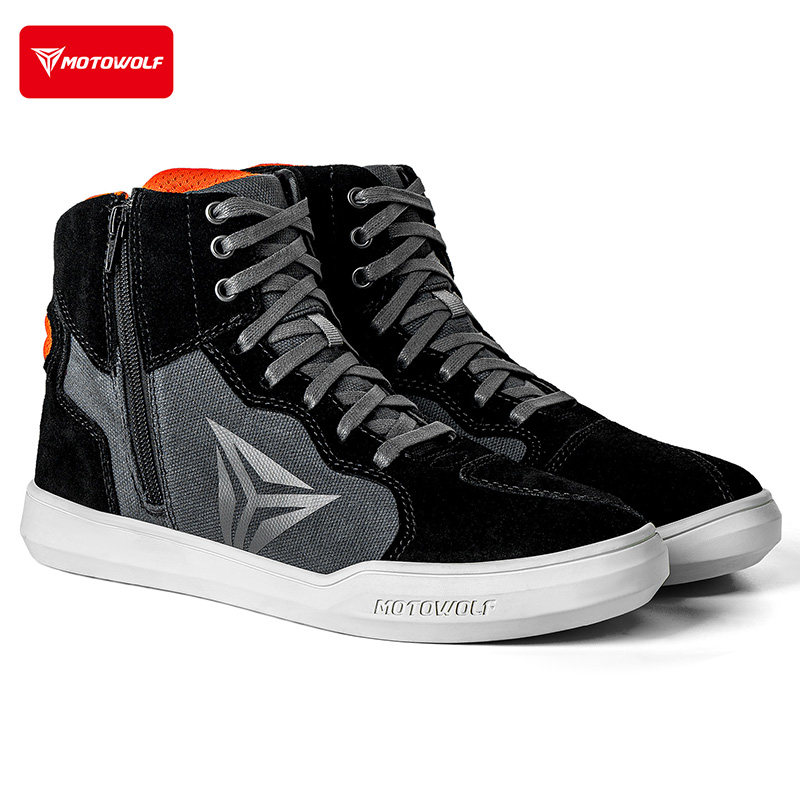 摩多狼摩托车骑行鞋子牛皮耐磨摩旅骑行靴防摔四季休闲机车短靴男