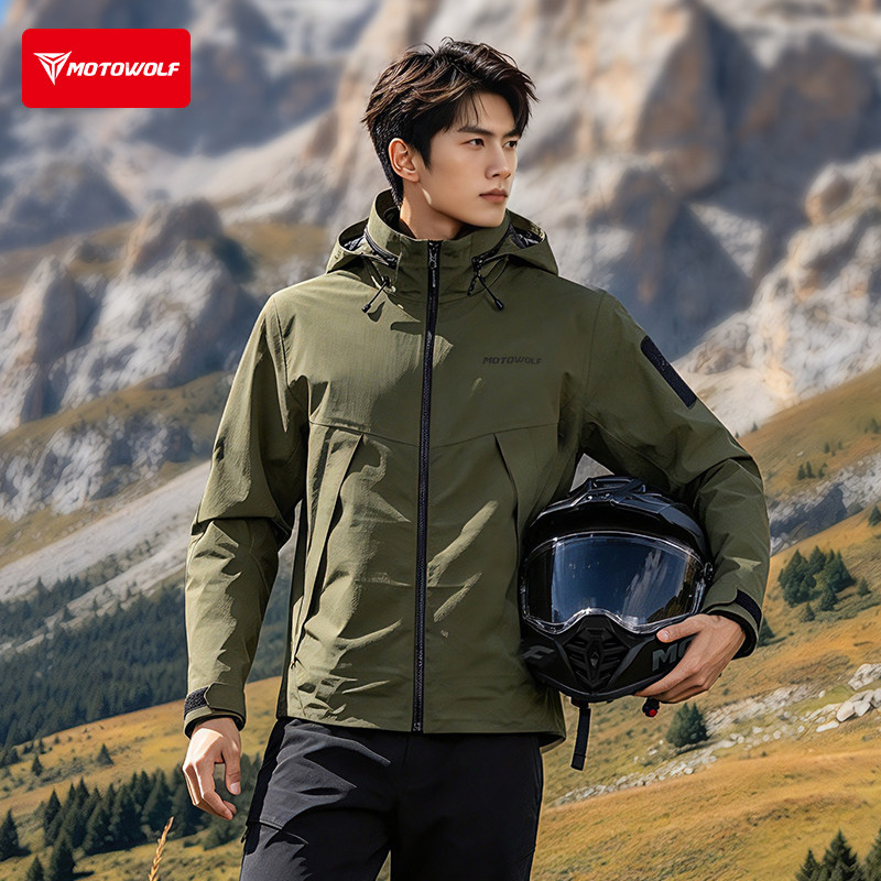 摩多狼摩旅冲锋衣摩旅骑士骑行服抗寒上衣外套秋冬防护服防摔装备