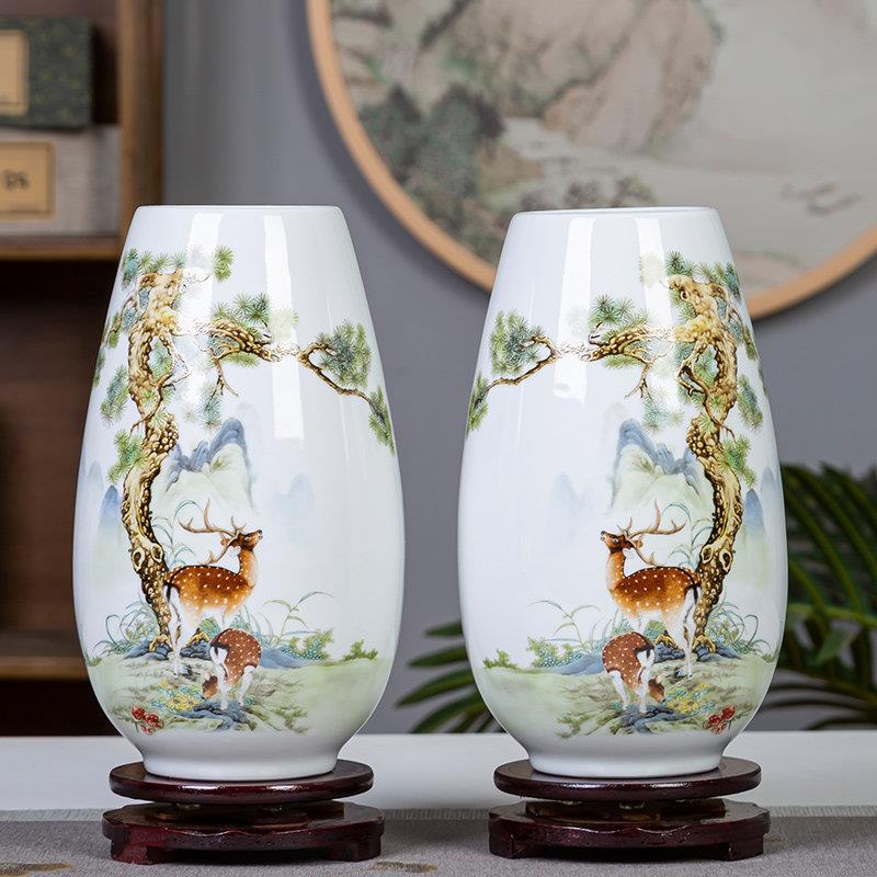 景德镇陶瓷器花瓶中式家居客厅酒柜玄关插花装饰品小号摆件瓷瓶子