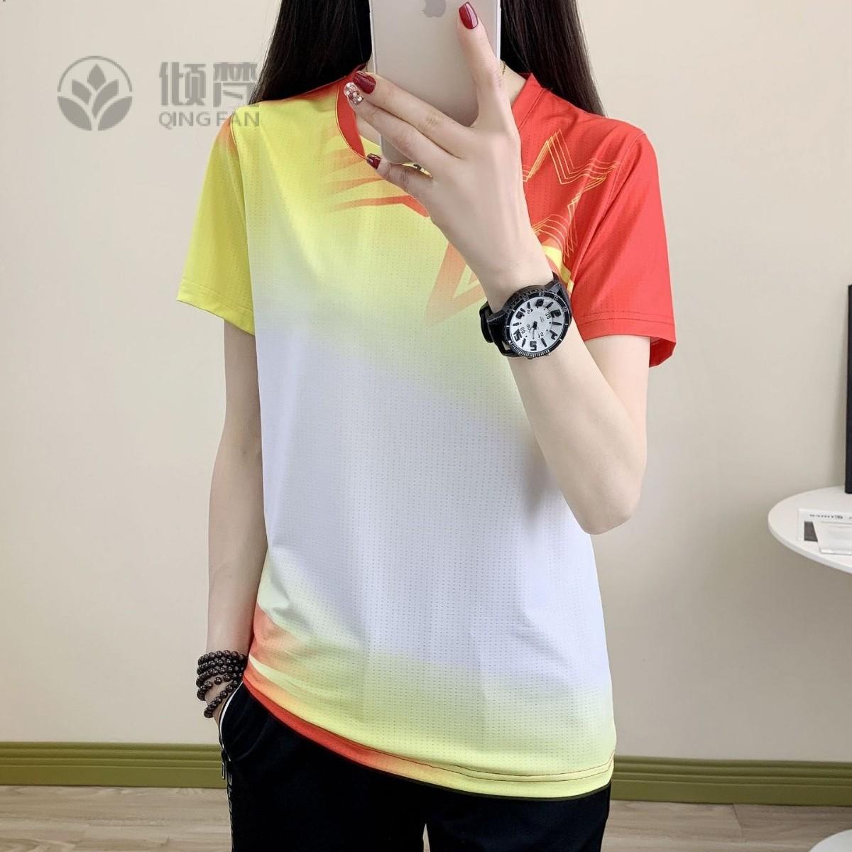 比赛速干短袖训练服排乒羽球团队