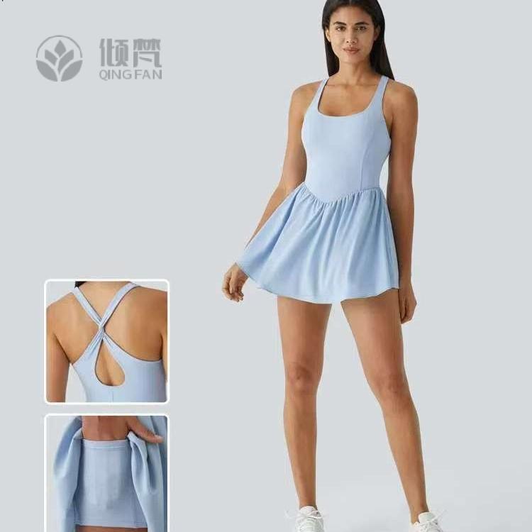 欧美女夏运动休闲羽毛球网球裙+