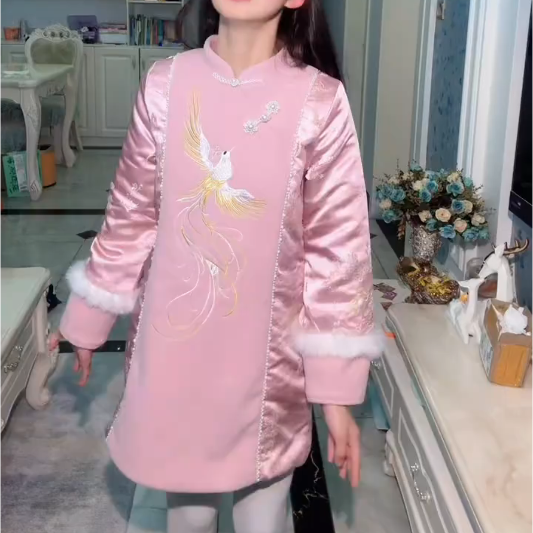 女童连衣裙冬季新款儿童旗袍裙子