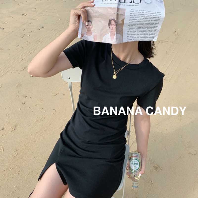 抽褶T恤连衣裙女短袖2021夏季新款韩版修身显瘦百搭ins开叉包臀裙|ruв категории плесень играть/Аниме/вокруг/cos/настольные игры, Косплей одежды/реквизит/услуги, Косплей женской одежды - от Buy2taobao.com для оказания профессиональной услуги покупки агента Taobao