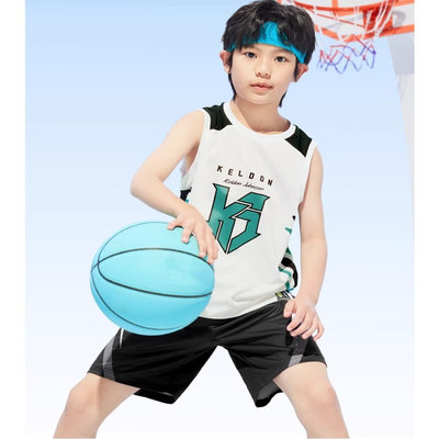 乔丹童装男童篮球服速干大童套装