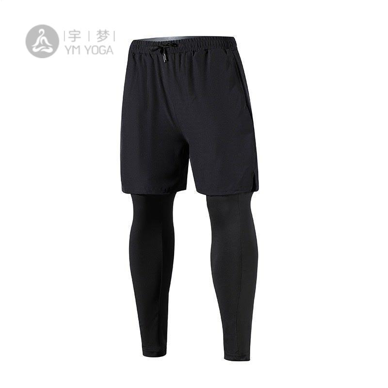假两件运动男弹力紧身跑步健身
