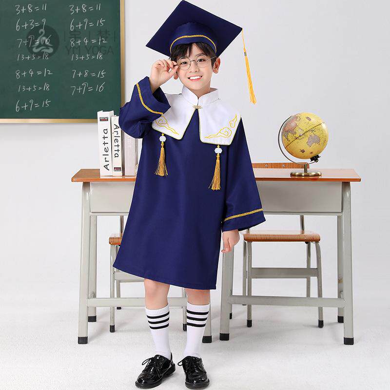 儿童毕业博士服套装含帽