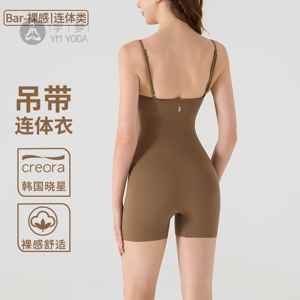欧美瑜伽服一体式连体短款健身