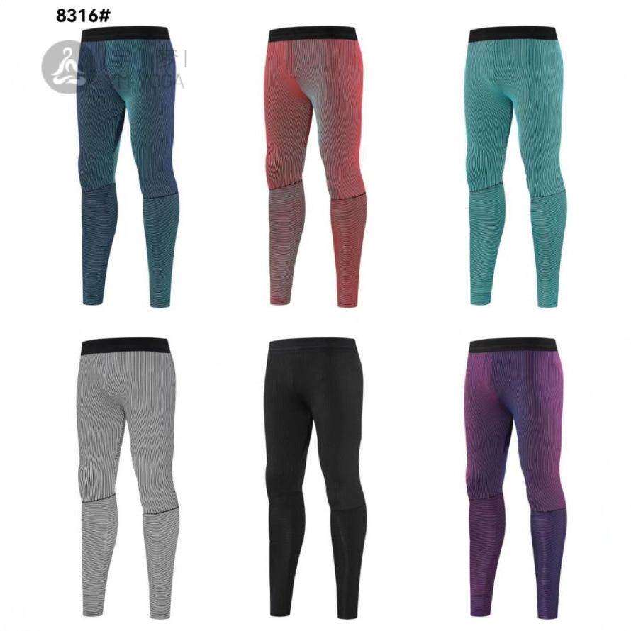 秋冬跑步螺纹压缩专业运动训练田径速干后腰手机袋紧身长裤