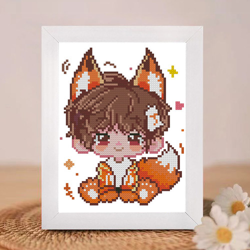 Q版丁程鑫十字绣2026摆件钻石画手工线绣diy相框初学者材料包礼物