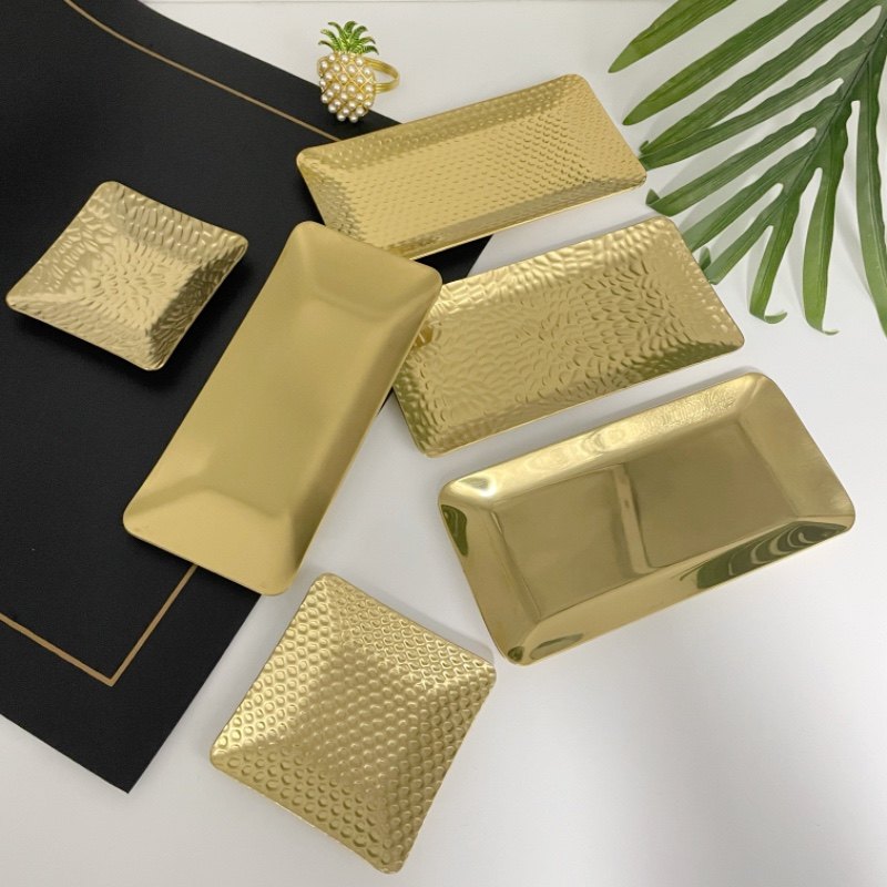 304不锈钢毛巾碟子长方形加厚酒店餐厅毛巾盘金色湿巾纸巾小吃,餐饮具,餐用托盘,淘宝优惠券,粉丝福利购,淘宝优惠卷