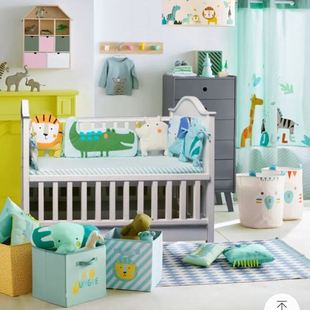 ins婴儿床床围宝宝可爱纯棉床围儿童床护栏围栏防撞床靠动物靠垫