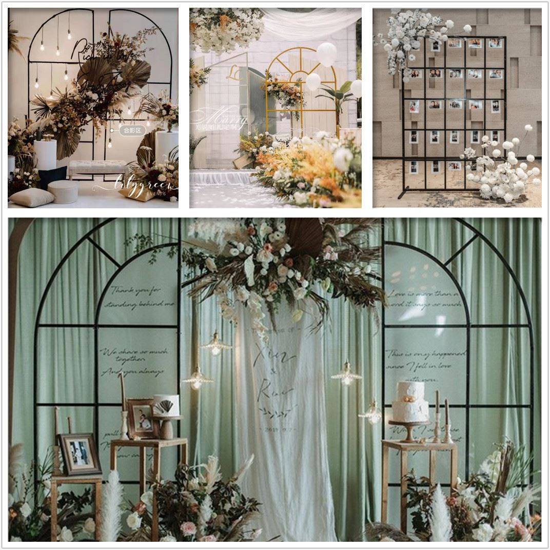 婚庆道具铁艺弧形拱门舞台路引迎宾区装饰橱窗摆件户外婚礼造型