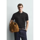 ZA冬季 0304427 新品 修身 柜299 针织POLO衫 男装 直筒翻领短袖 800