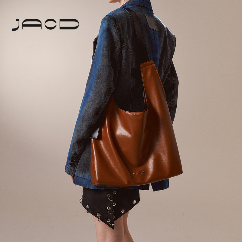 JACD复古通勤托特包女大容量秋冬美拉德包包2023新款单肩包斜挎包