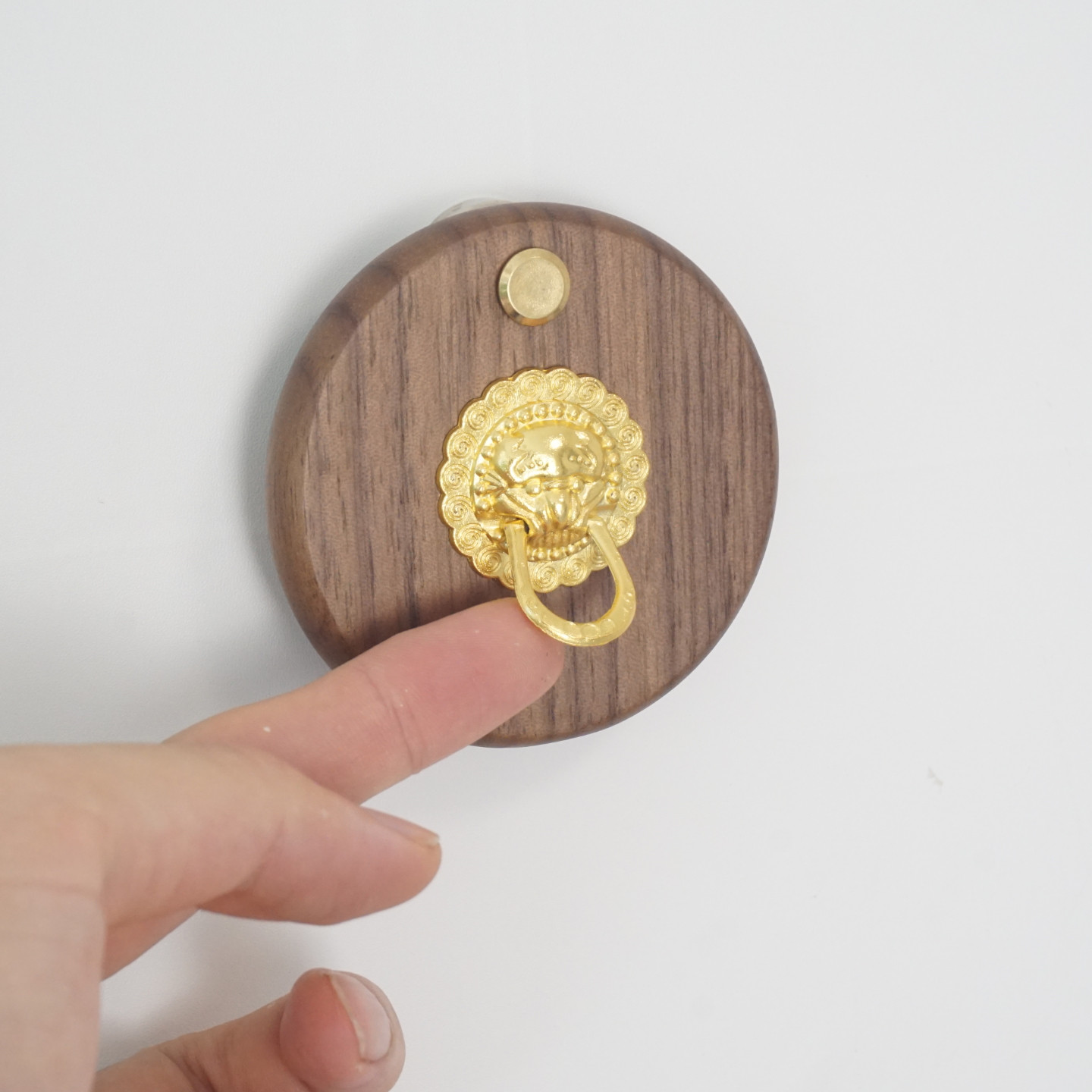 防盗门猫眼遮挡装饰盖黑胡桃实木